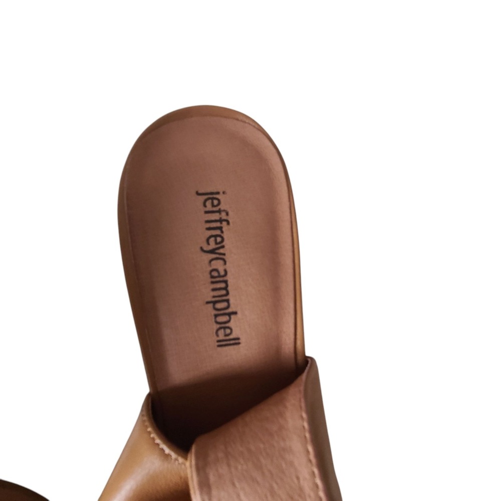 Jeffrey Campbell Extendo Platform Sling-back Block Heel Leather 11 Brown Sandals - Picture 5 of 12